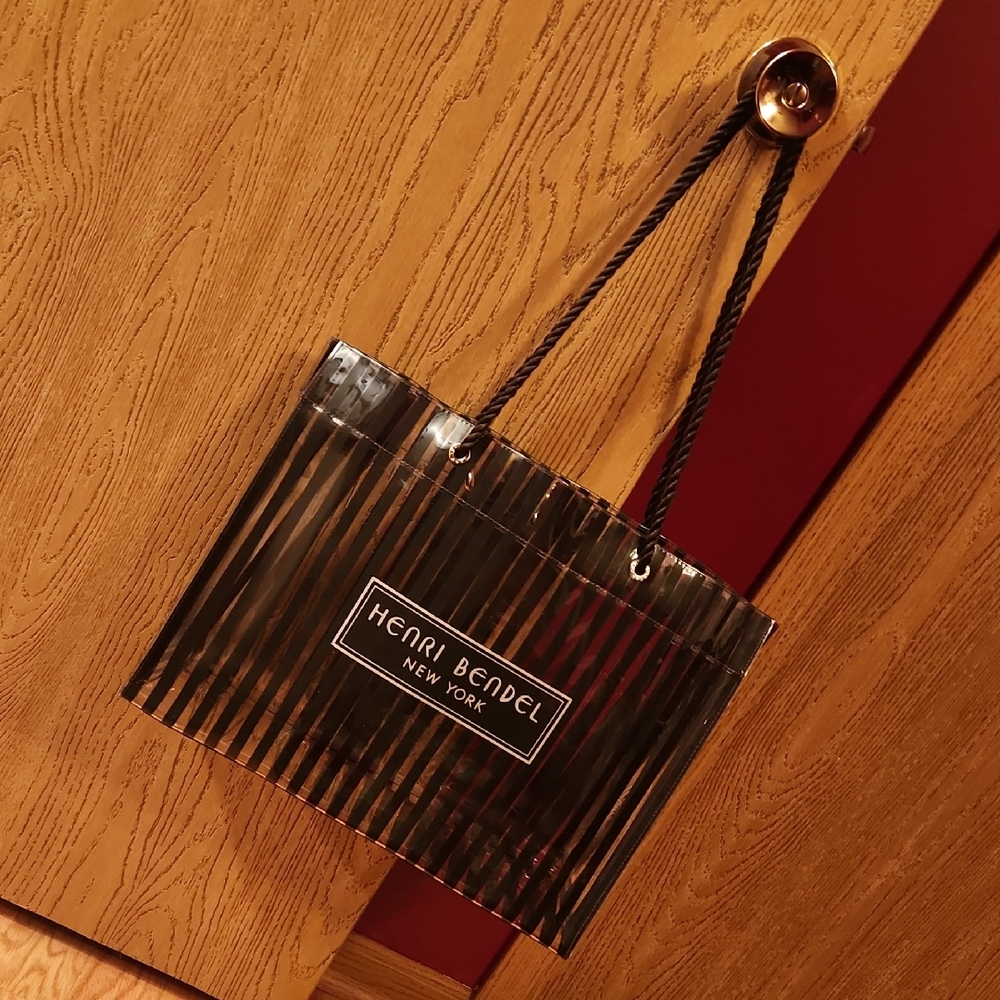 Henri Bendel Black and White Striped Shopper